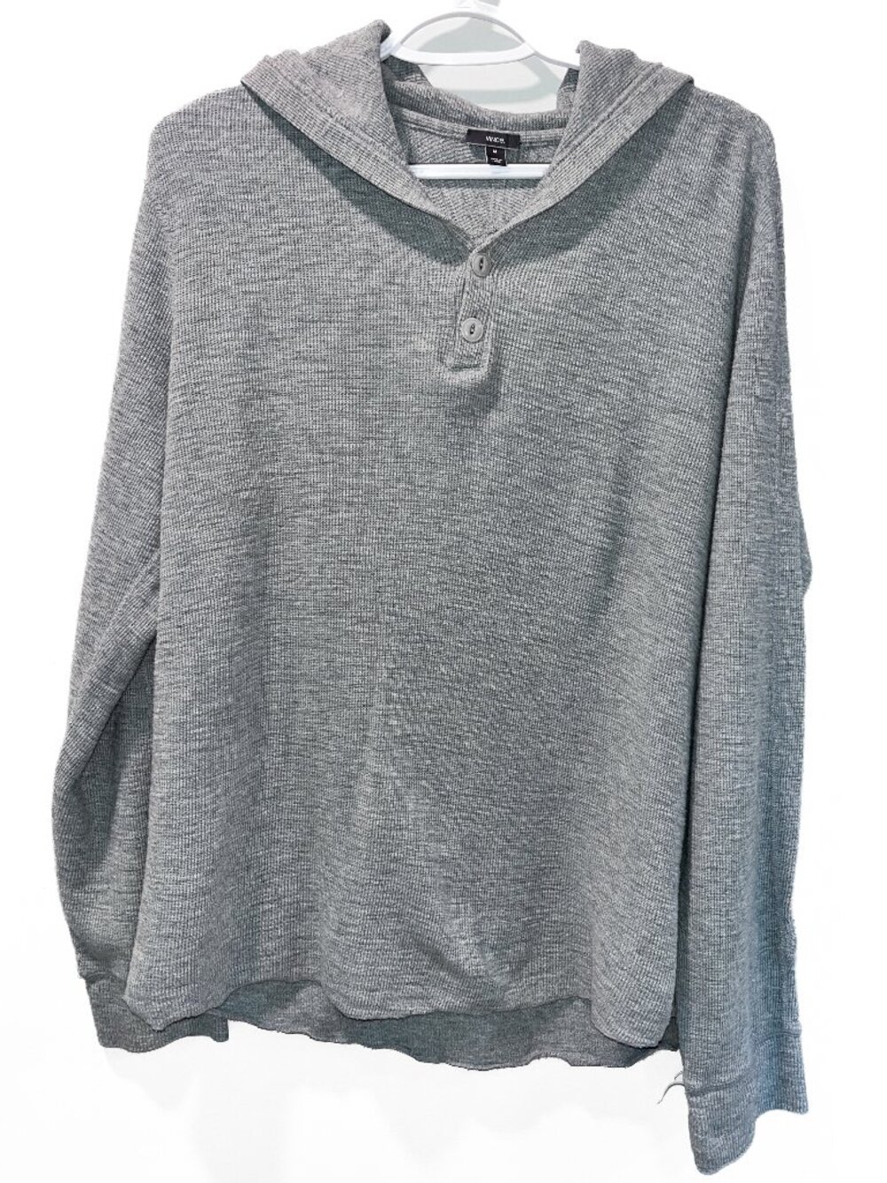 Vince Heather Gray Cotton Knit Hoodie Size M